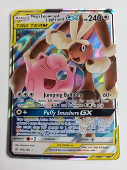 MEGA LOPUNNY & JIGGLYPUFF GX Cosmic Eclipse 165/236 Pokemon Card - Image 1