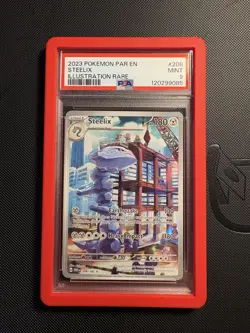 Steelix Illustration Rare Pokemon TCG Sv04: Paradox Rift 208/182 PSA 9 mint - Image 1