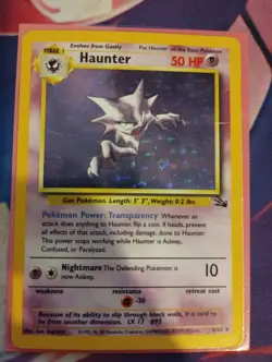 Haunter 6/62 Pokemon Vintage WOTC Fossil Holo Card - MP - Image 2