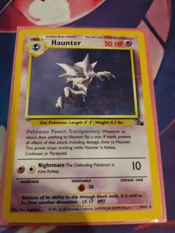 Haunter 6/62 Pokemon Vintage WOTC Fossil Holo Card - MP - Image 3