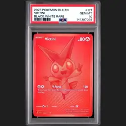 2025 Pokemon Black Bolt Victini Black White Rare #171/086 PSA 10 GEM MINT - Image 1