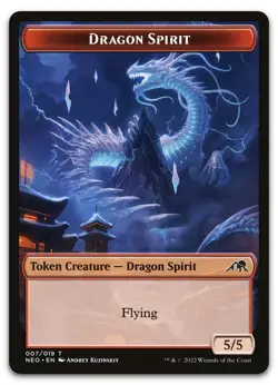 Dragon Spirit Token #7 (NM) Kamigawa Neon Dynasty NEO Magic MTG - Image 1