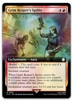 Grim Reaper's Sprint (Extended Art) #386 (Foil) (NM) Fallout PIP Magic MTG - Image 1