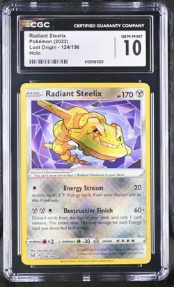 Radiant Steelix *CGC 10* Holo *Lost Origin* #124 *2022* Pokemon - Image 1