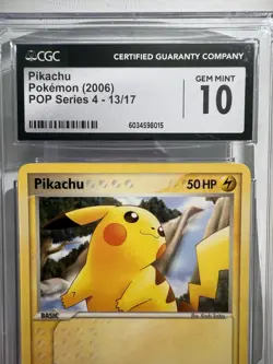 Pokemon Pikachu 13/17 Pop Series 4 Non Holo CGC 10 GEM MINT 2006 - Image 2