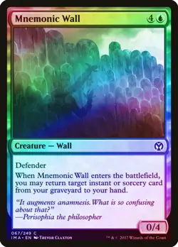 Mnemonic Wall FOIL Iconic Masters PLD Blue Common MAGIC MTG CARD ABUGames - Image 1