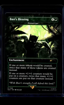 MTG Magic The Gathering SLD Secret Lair Drop Borderless #1749 Basts Blessing - Image 1
