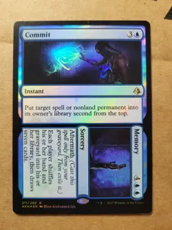 MTG - FOIL Commit Memory (211) - Amonkhet - AKH - Magic Blue Rare NM/LP - Image 1