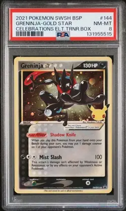 PSA 8 2021 Pokemon SWSH BSP Greninja Gold Star Celebrations Etb Promo NM-MT #144 - Image 1