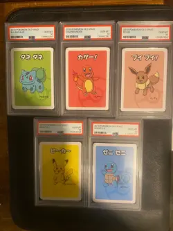 POKEMON OLD MAID CHARMANDER BULBASAUR EEVEE PIKACHU SQUIRTLE PSA 10 SEQ CERTS - Image 1