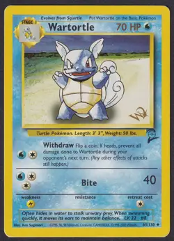 Pokemon Wartortle 63/130 W Stamp Base Set 2 - Image 1