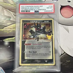 2021 Pokemon SWSH BSP Promo Greninja Gold Star Celebrations Holo SWSH144 PSA 8 - Image 1