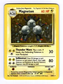2000 Pokemon Base Magneton #9 RH Holo NM - Image 1