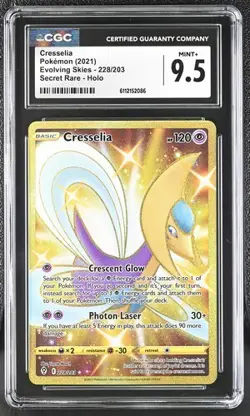 Cresselia *CGC 9.5* Secret Rare Holo *Evolving Skies* #228 *2021* Pokemon - Image 1
