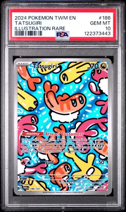 2024 POKEMON TWM EN-TWILIGHT MASQUERADE ILLUSTRATION RARE #186 TATSUGIRI PSA 10 - Image 1