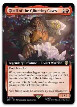Gimli of the Glittering Caves (Extended Art) #115 NM Lord of the Rings Magic MTG - Image 1
