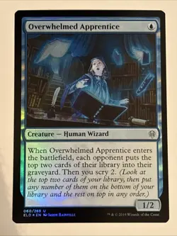 MTG Throne of Eldraine Overwhelmed Apprentice Foil 060/269 NM - Image 1