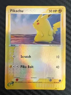 Pokemon TCG Pikachu 72/100 Sandstorm Reverse Holo DMG - Image 1