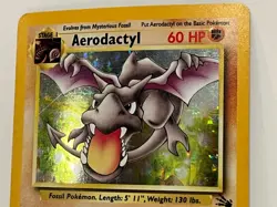 Vintage 1999 Pokemon TCG Fossil AERODACTYL HOLO Rare 1/62 LP English, Unlimited - Image 2