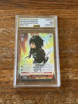 Attack on Titan Trading Card Weiss Schwarz #S35-T18 TD Mikasa Ackerman Graded 10 - Image 2