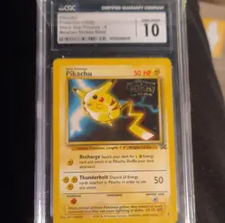 Pokemon Wotc Promo Pikachu CGC 10 04/53 Regular Movie Promo TCG 1999 - Image 1