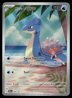 Pokemon Cards Misty's Lapras 194/182 Destined Rivals Illustration Rare NM - Image 1