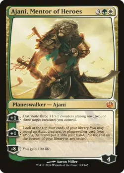 MTG Journey Into Nyx Ajani, Mentor of Heroes 145/165 LP Mythic - Image 1