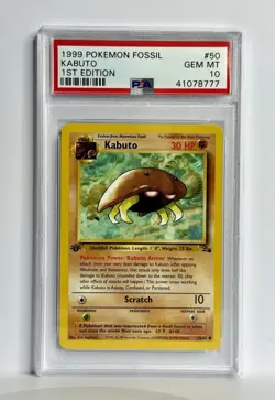 1999 Pokemon Fossil 1st Edition #50 Kabuto PSA 10 - Image 1
