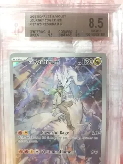 2025 POKEMON N'S RESHIRAM BGS 8.5 JOURNEY TOGETHER ILLUSTRATION RARE 167 PSA CGC - Image 2