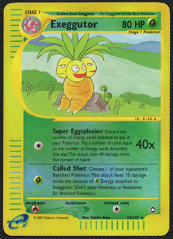 Pokemon Card Exeggutor Aquapolis Reverse Holo Rare 12/147 Near Mint - Image 1