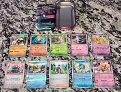 Pokemon Trading Galar Power Mini Tin, Dragapult, 50 Mixed All HALO Cards - Image 1