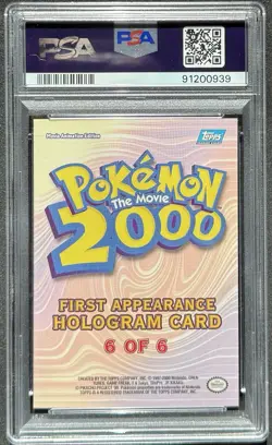 Topps 2000 Pokemon The Movie Holo Foil Card First Appearance Hoothoot #6 PSA 8 - Image 3