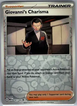 Giovanni's Charisma 161/165 Reverse Holo Scarlet & Violet 151 - Pokemon - NM - Image 1