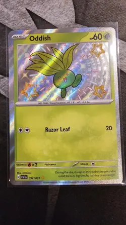 Oddish 092/091 Pokemon TCG Paldean Fates Shiny Holo Rare NM - Image 1