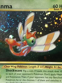 Pokemon TCG Yanma 17/75 Neo Discovery Unlimited Holo Rare Vintage 2001 - Image 2