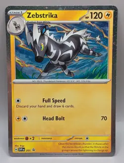 Pokemon TCG Zebstrika SVP 201 Cosmos Holo Black Star Promo - Destined Rivals - Image 1