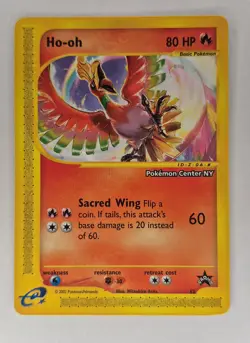 Ho-Oh # 52 WOTC Black Star PROMO "Pokemon Center NY" Stamped Card 1 NM - Image 1