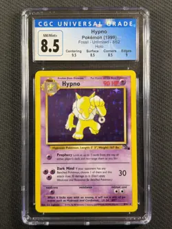 Pokemon Cards TCG CGC 8.5 NM/Mint+ Hypno Fossil Unlimited Holo WotC 8/62 - Image 1