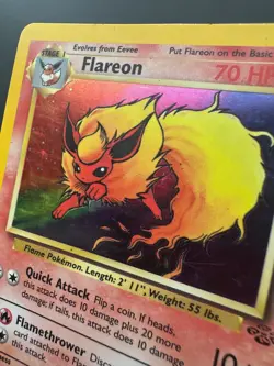 Flareon 3/64 Holo Jungle Set Pokemon Card WOTC Played MP - Image 3