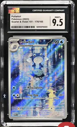 CGC 9.5 MINT + Pokemon Poliwhirl 176/165 Holo Art Rare English 151 - Image 1