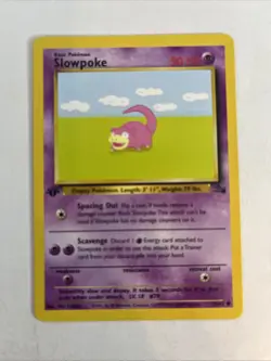 Pokemon Slowpoke 1st Edition Fossil 55/62 Common Regular Vintage 1999 WOTC TCG - Image 1