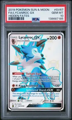 PSA 10 Lycanroc GX #SV67 - Pokemon Hidden Fates Shiny - Pokemon TCG GEM MINT - Image 1