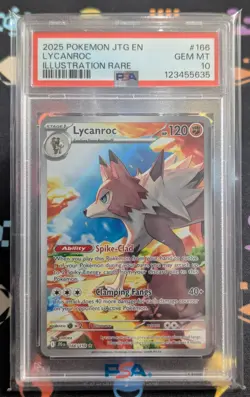 Pokemon TCG Lycanroc Illustration Rare 166/159 Journey Together PSA 10 Gem Mint - Image 1