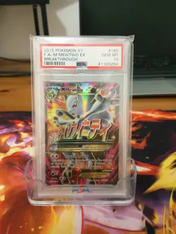 2015 POKEMON XY BREAKTHROUGH #160 FULL ART/M MEWTWO EX PSA 10 - Image 1