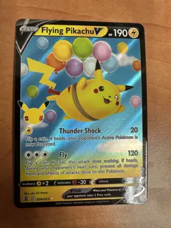 Pokemon TCG Flying Pikachu v Celebrations Holo Ultra Rare Card 006/025 - Image 1