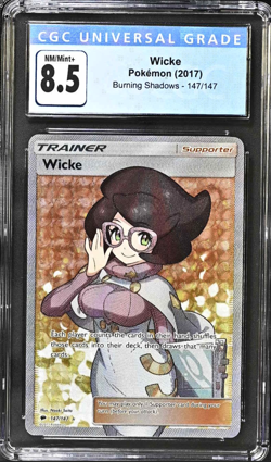 CGC 8.5 Wicke 147 Full Art Trainer Burning Shadows English Pokemon Card 2017 - Image 1
