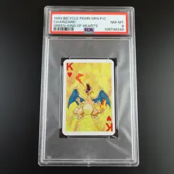 PSA 8 Charizard King of Hearts Graded Pokemon Mini Bicycle Card - Image 1