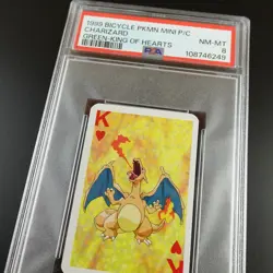 PSA 8 Charizard King of Hearts Graded Pokemon Mini Bicycle Card - Image 2
