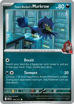x4 Team Rocket's Murkrow - 126/217 - Common Pokemon ME02.5 Ascended Heroes M/NM - Image 1