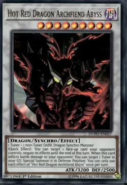 Hot Red Dragon Archfiend Abyss 1st Ed Ultra Rare DUPO-EN057 Yu-Gi-Oh! - Image 1